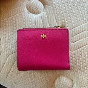 Tory Burch Fuchsia Wallet with Gold Logo
